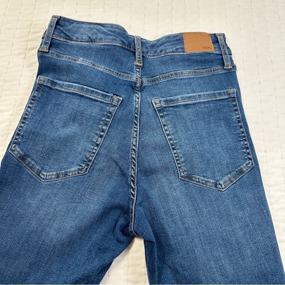 Aeropostale Super High Rise Jegging Women's Dark Blue Skinny Jeans - Picture 10 of 11